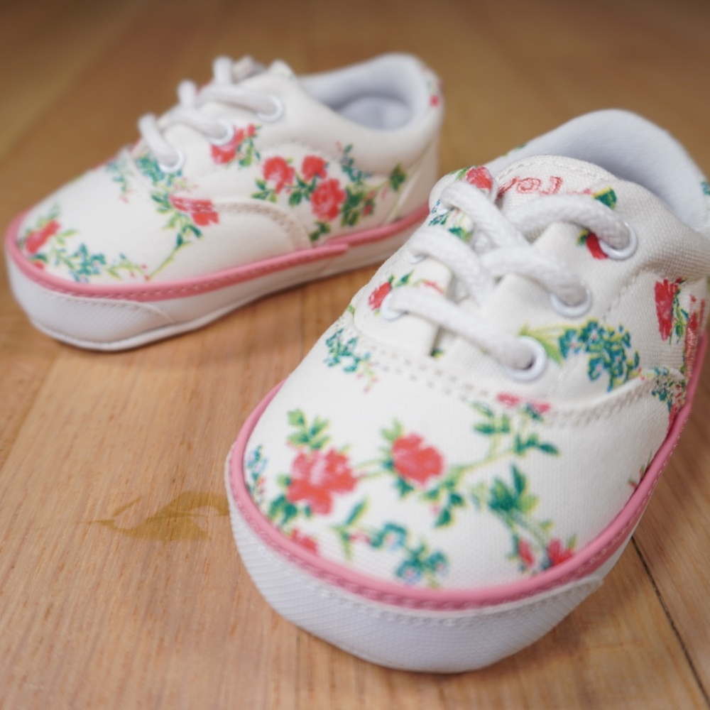 Ralph Lauren Toddler Keaton Floral Canvas Pink Size 2 M Brand New - Picture 5 of 12